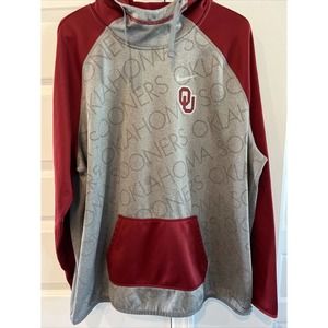 NIKE DRIFIT PULLOVER HOODIE SWEATSHIRT CHARCOAL GRAY & RED XXL OKLAHOMA SOONERS